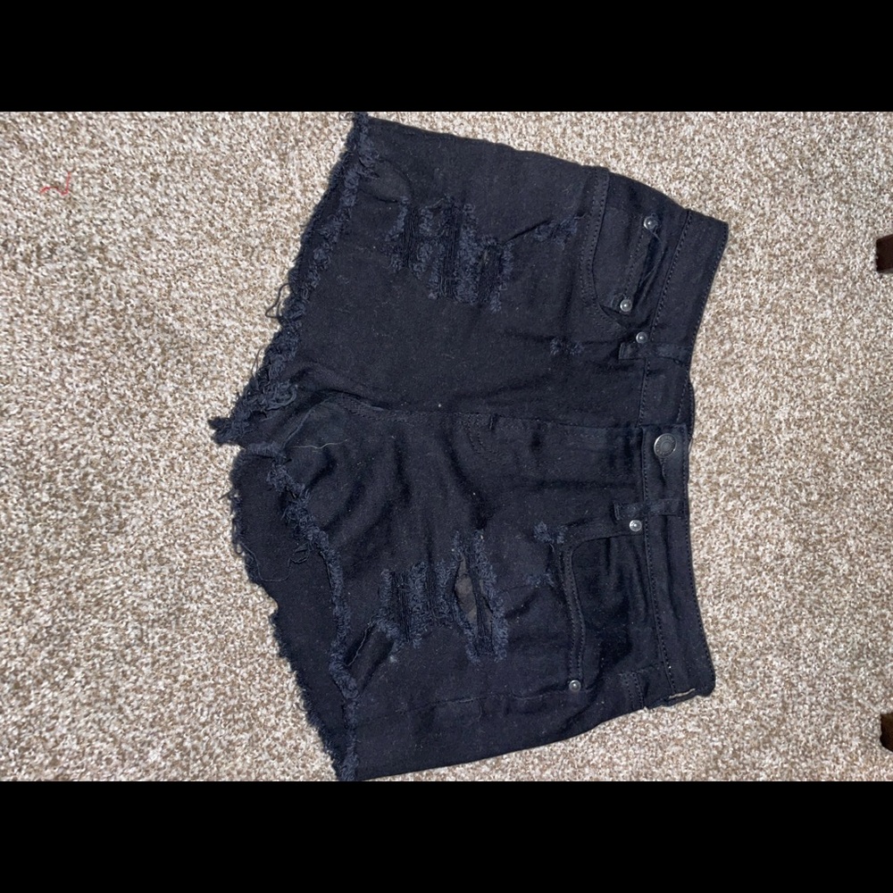 Black Ripped Shorts
